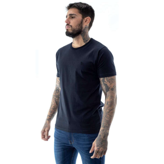 Remera Básica Negra Escote Redondo Lisa (2XL al 4XL)