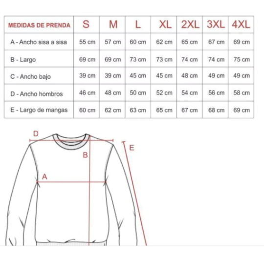Buzo básico de frisa Gris Melange (2XL al 4XL)