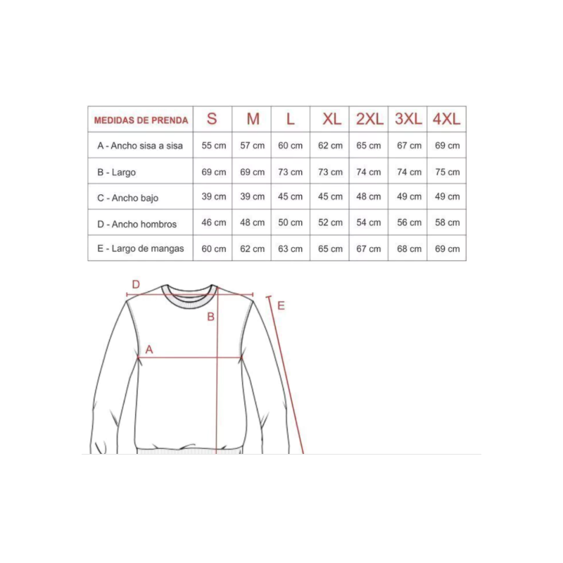 Buzo básico de frisa Gris Melange (2XL al 4XL)
