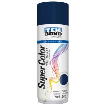 Pintura Aerosol Super Color Tek Bond Uso General Azul Oscuro