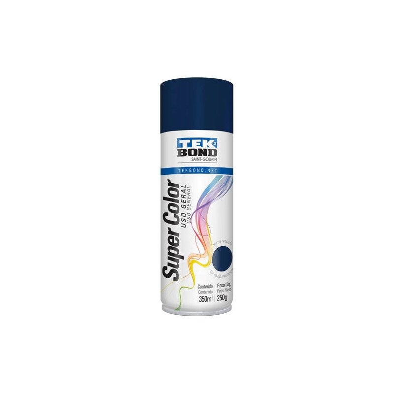 Pintura Aerosol Super Color Tek Bond Uso General Azul Oscuro