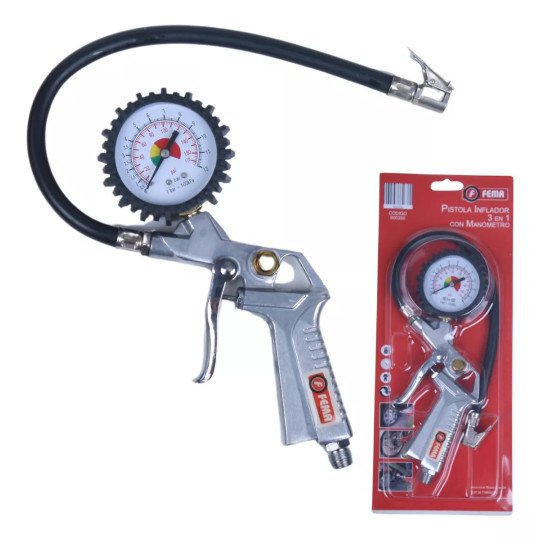 Pistola Fema Compresor Inflador Manometro Racor Michelin