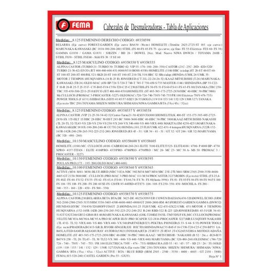 Carretel Cabezal Desmalezadora Porta Tanza Fema 3 / 8 Macho
