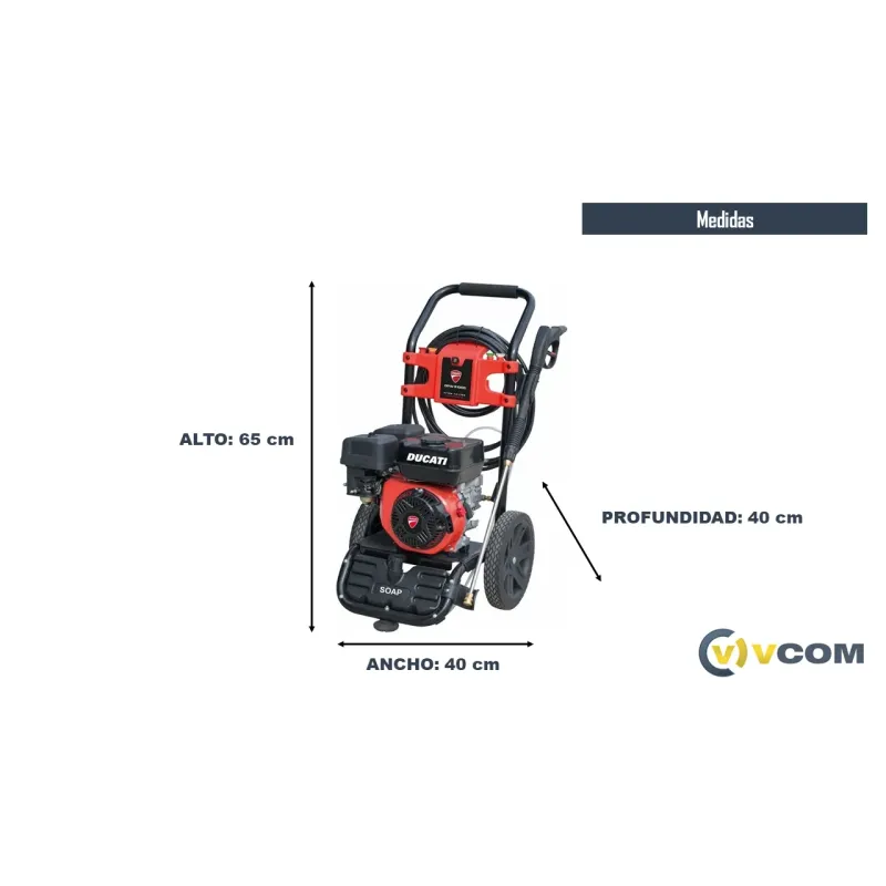Hidrolavadora Profesional 3100 PSI-213 Bar 5,7 L/m- Motor 5,5 HP-4TT Nafta Marca Ducati
