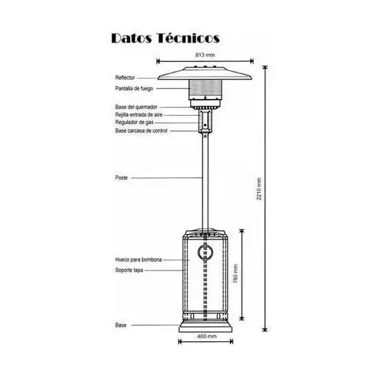 Calefactor para exteriores a gas honguito marca Fema Calefactor para exteriores a gas honguito marca Fema