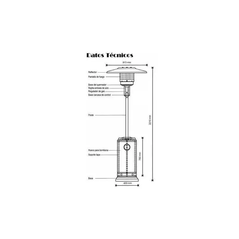 Calefactor para exteriores a gas honguito marca Fema