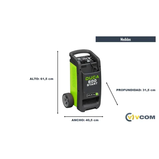 Cargador arrancador portatil para auto baterias 12v 600 Amp