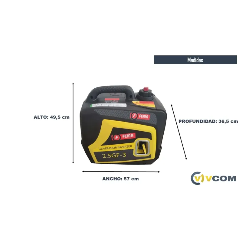 Generador inverter arranque manual 80 Cc 5,2 Litros marca Fema