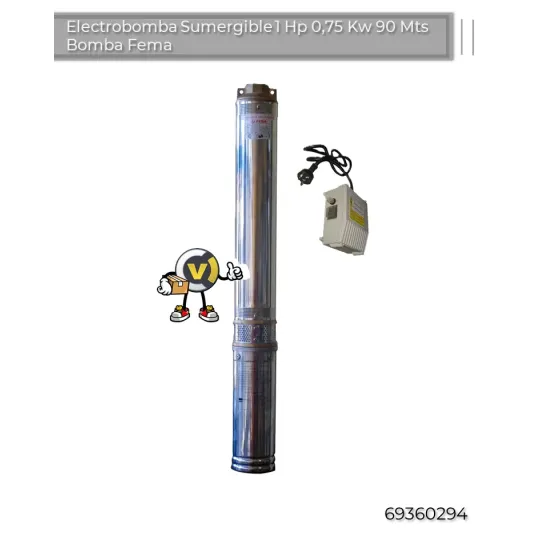 Electrobomba Sumergible 1 Hp 0,75 Kw 90 Mts Bomba Fema Electrobomba Sumergible 1 Hp 0,75 Kw 90 Mts Bomba Fema