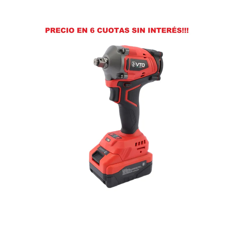 Llave de impacto 1/2" brushless + 2 Baterías + Cargador Marca VTO