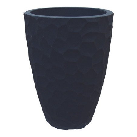 Maceta Conica Estilo Prisma Plomo 41x59cm Liviana Resistente