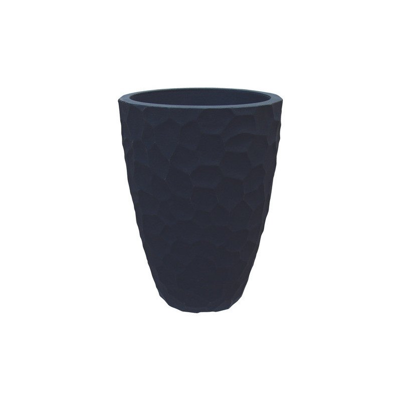 Maceta Conica Estilo Prisma Plomo 53x76cm Liviana Resistente