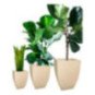 Set 3 Macetas Cuadrada Moderna Cemento Liviana Resistente Uv